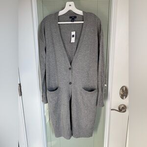 Gap Long Gray Cardigan